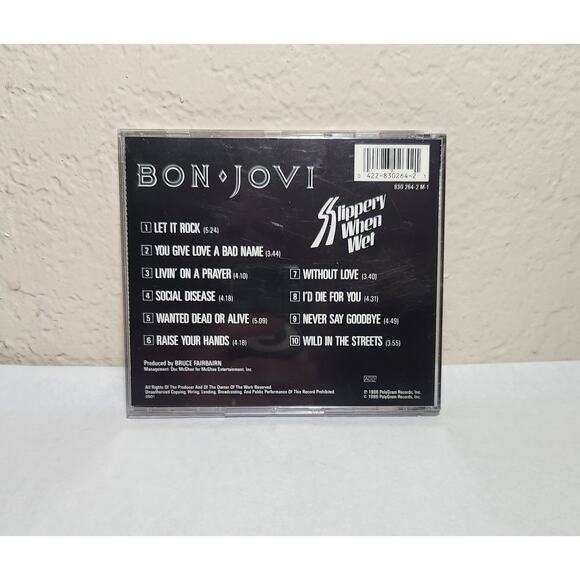 Bon Jovi Slippery When Wet Vintage Tested Rock CD Polygram 1988 Pre-owned - Picture 4 of 7